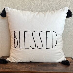 🆕 Rae Dunn BLESSED pillow with tassels